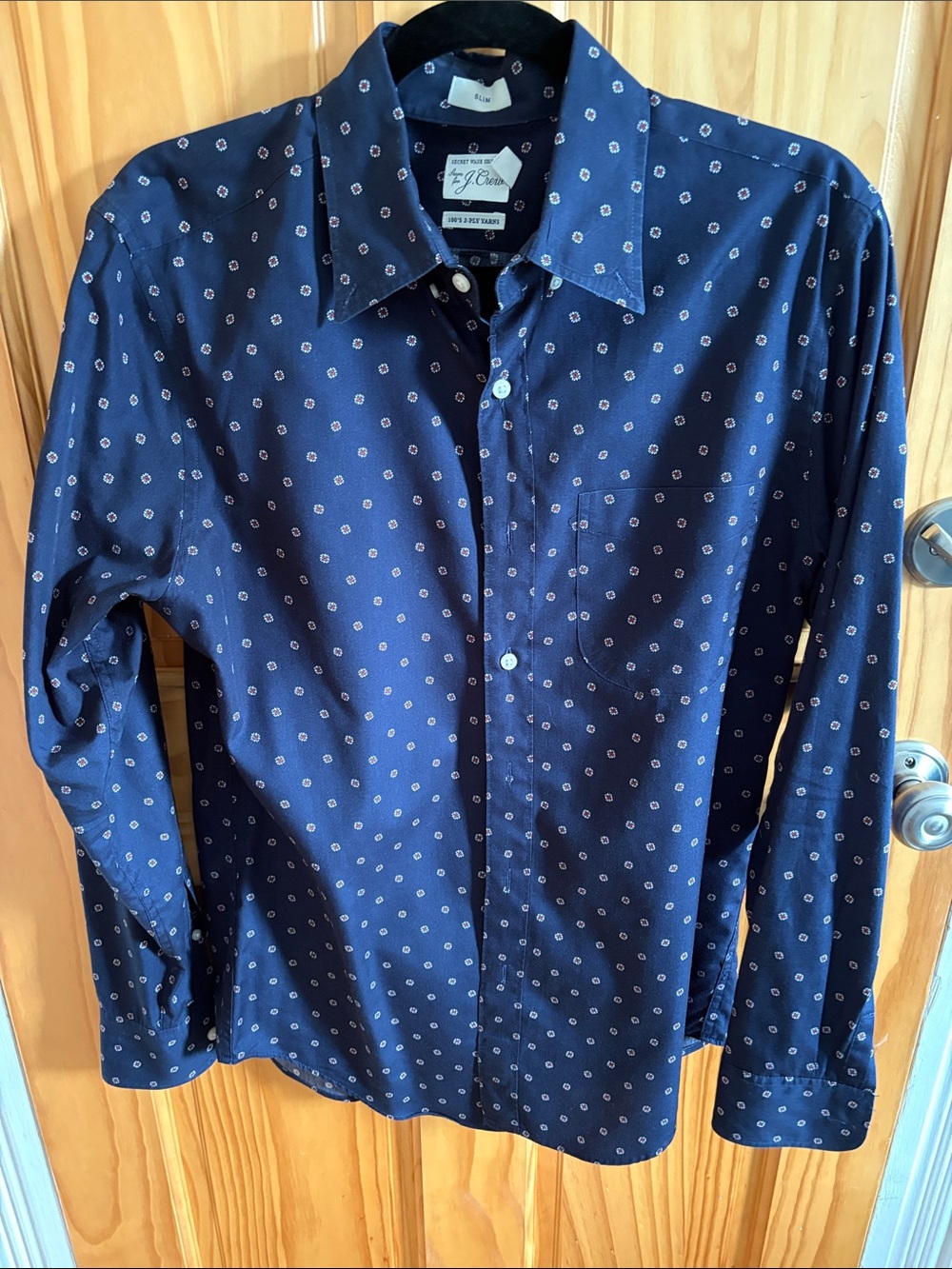 J. Crew Men’s Navy Micro-Dot Button-Up Shirt